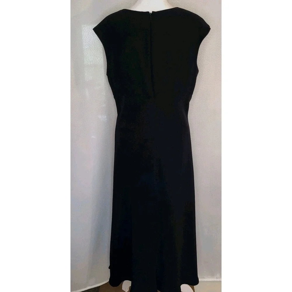 VTG Bob Mackie‎ Studio Black Beaded Formal Evening Dress Lined Petite 12P
